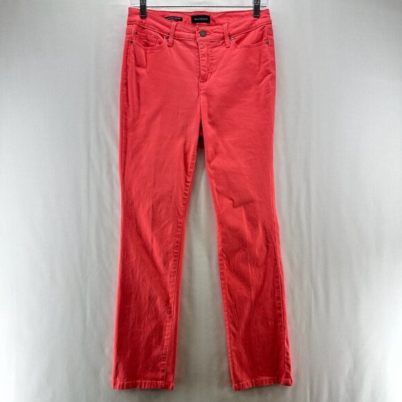 Charter Club Jeans Womens Sz 6PLexington Straight Twill Cotton Blend Coral Pink - Picture 1 of 11